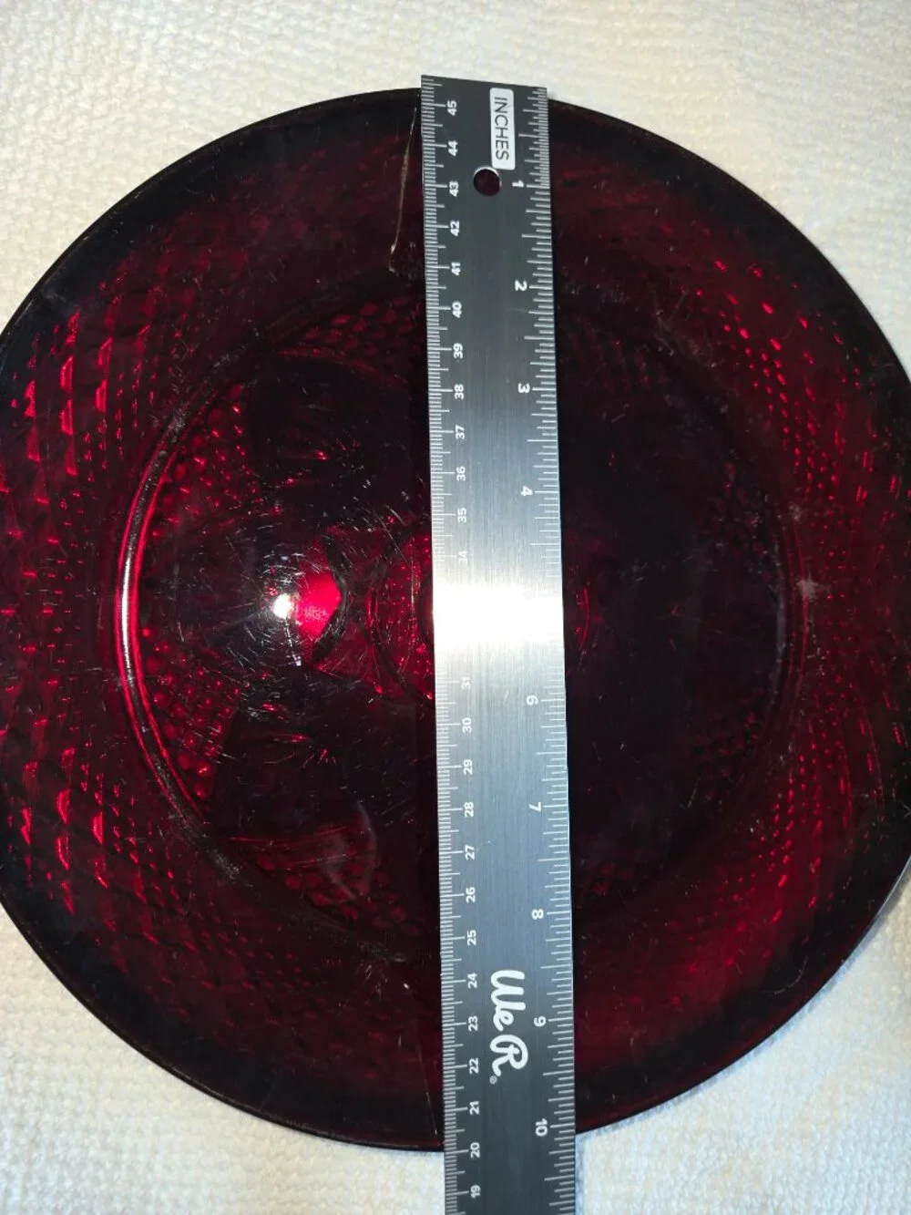 Cristal d'Arques Durand glass Ruby Red 10" dinner plate - Picture 3 of 4